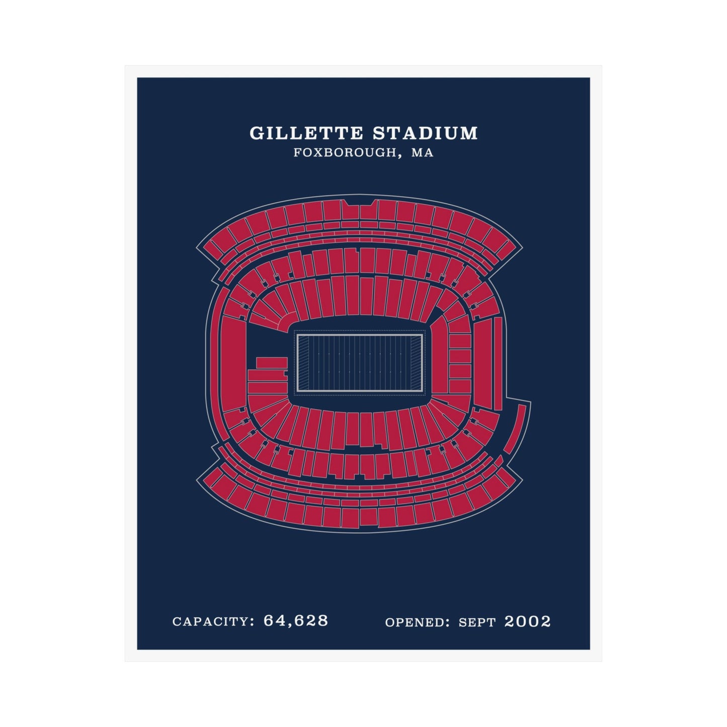 Gillette Stadium Poster | Classic Border