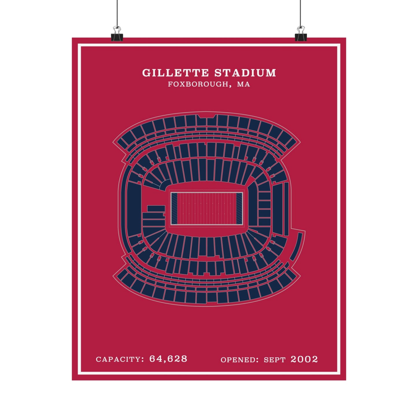 Gillette Stadium Poster | Modern Border