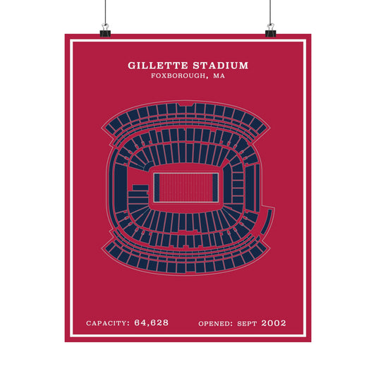 Gillette Stadium Poster | Modern Border