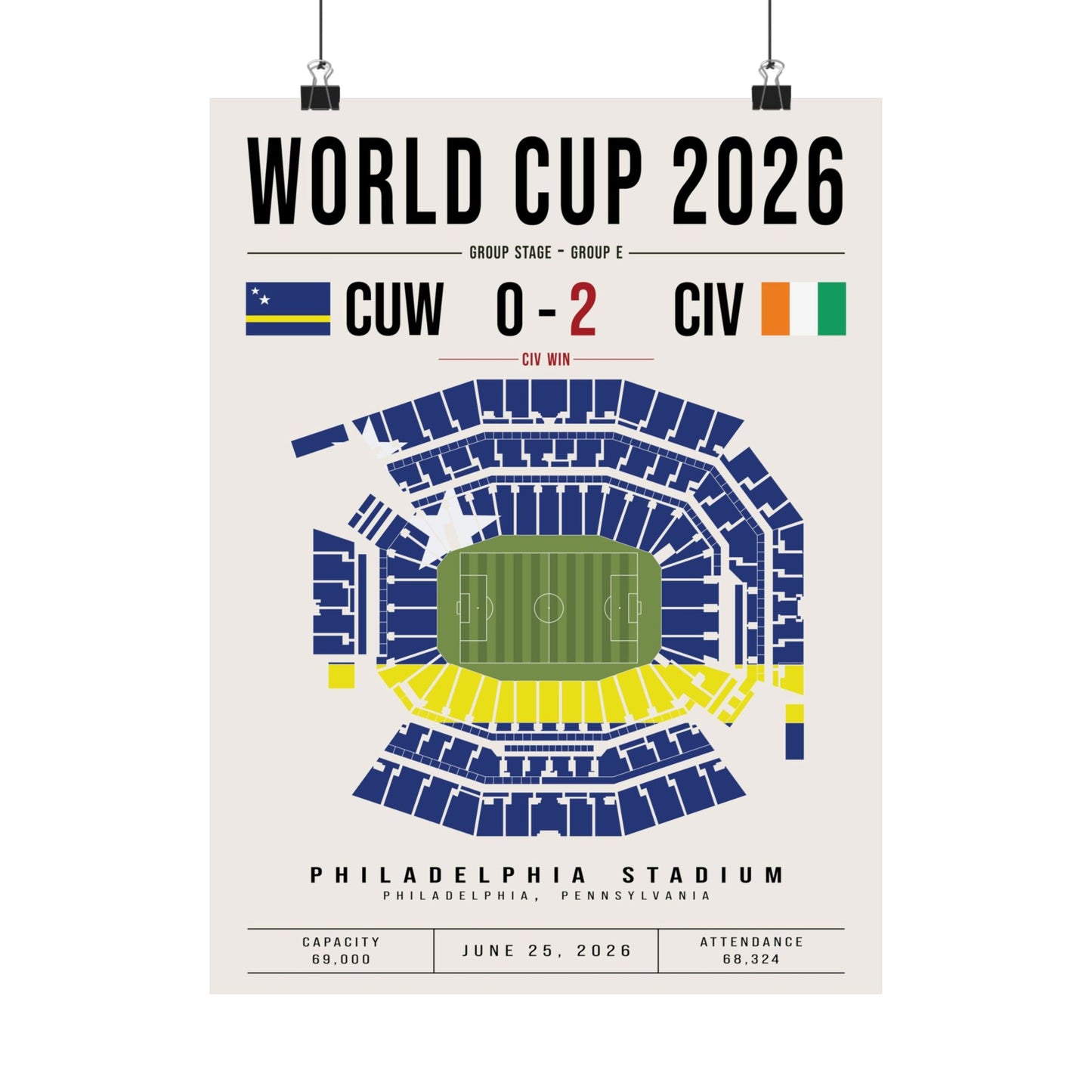 Curaçao vs. Ivory Coast World Cup Match Poster