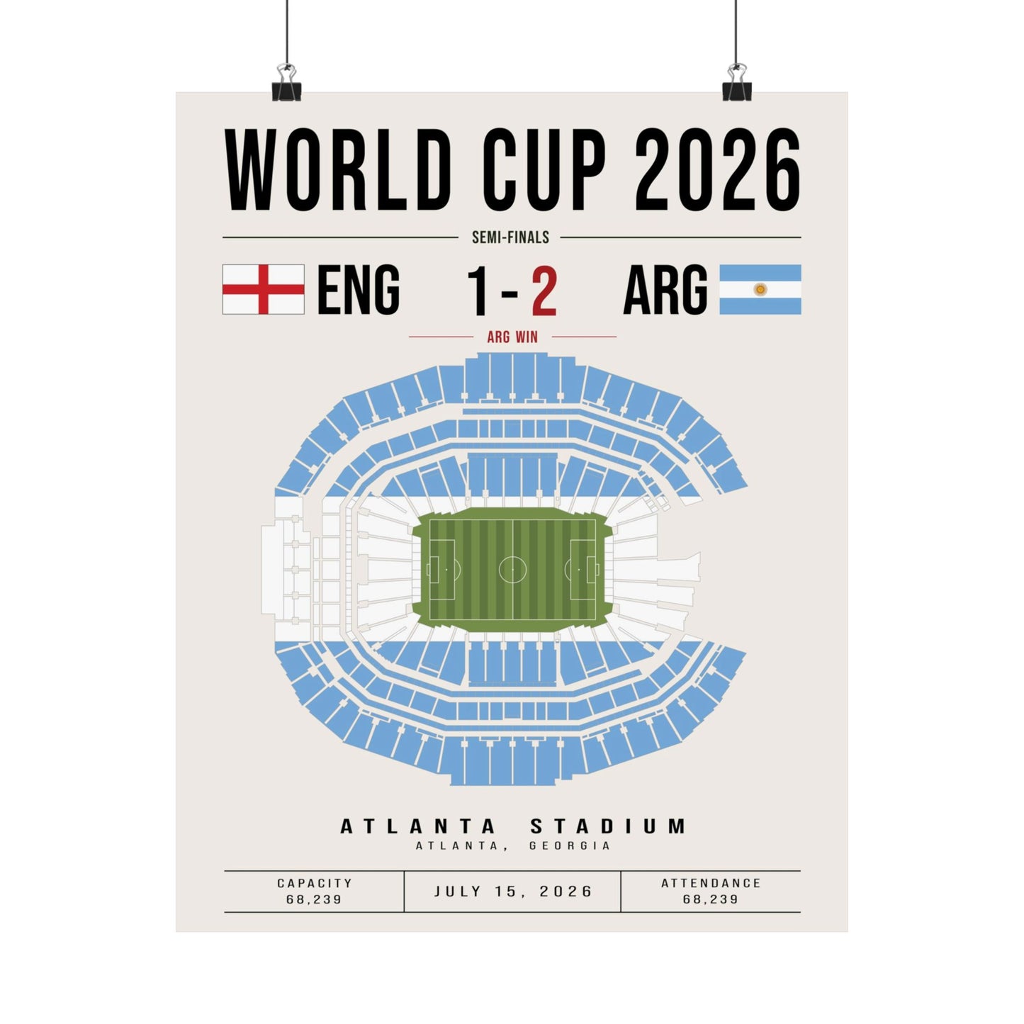 Argentina vs. England World Cup Match Poster