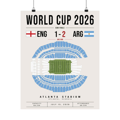 Argentina vs. England World Cup Match Poster