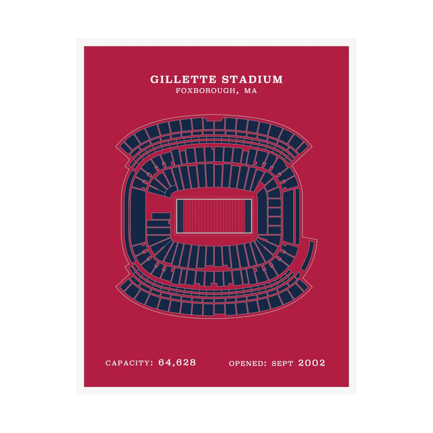 Gillette Stadium Poster | Classic Border