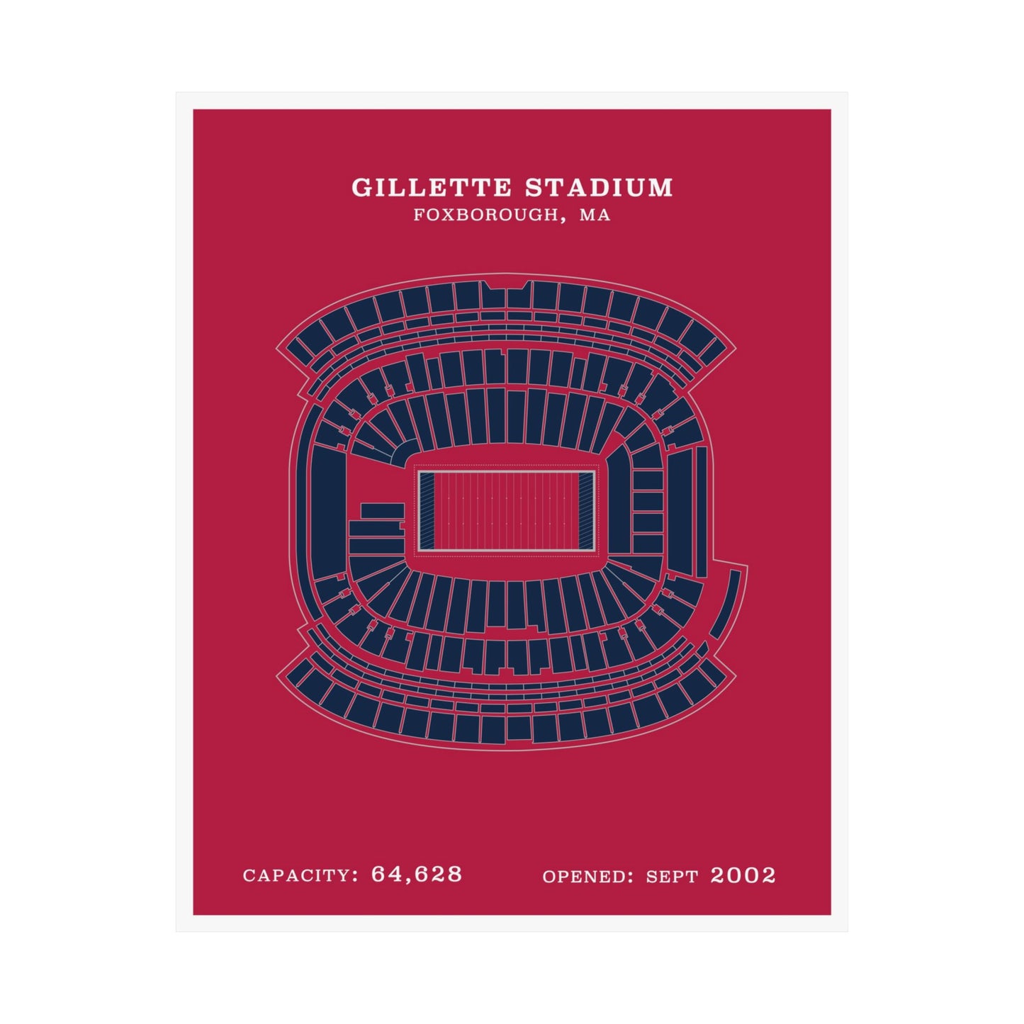 Gillette Stadium Poster | Classic Border
