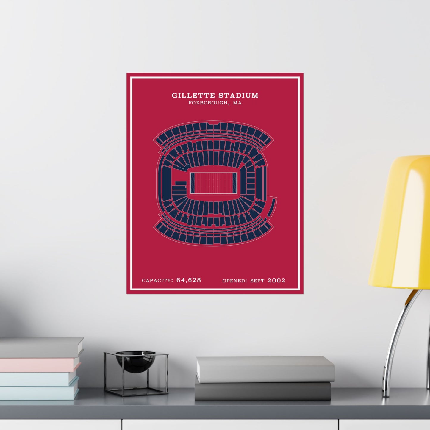 Gillette Stadium Poster | Modern Border