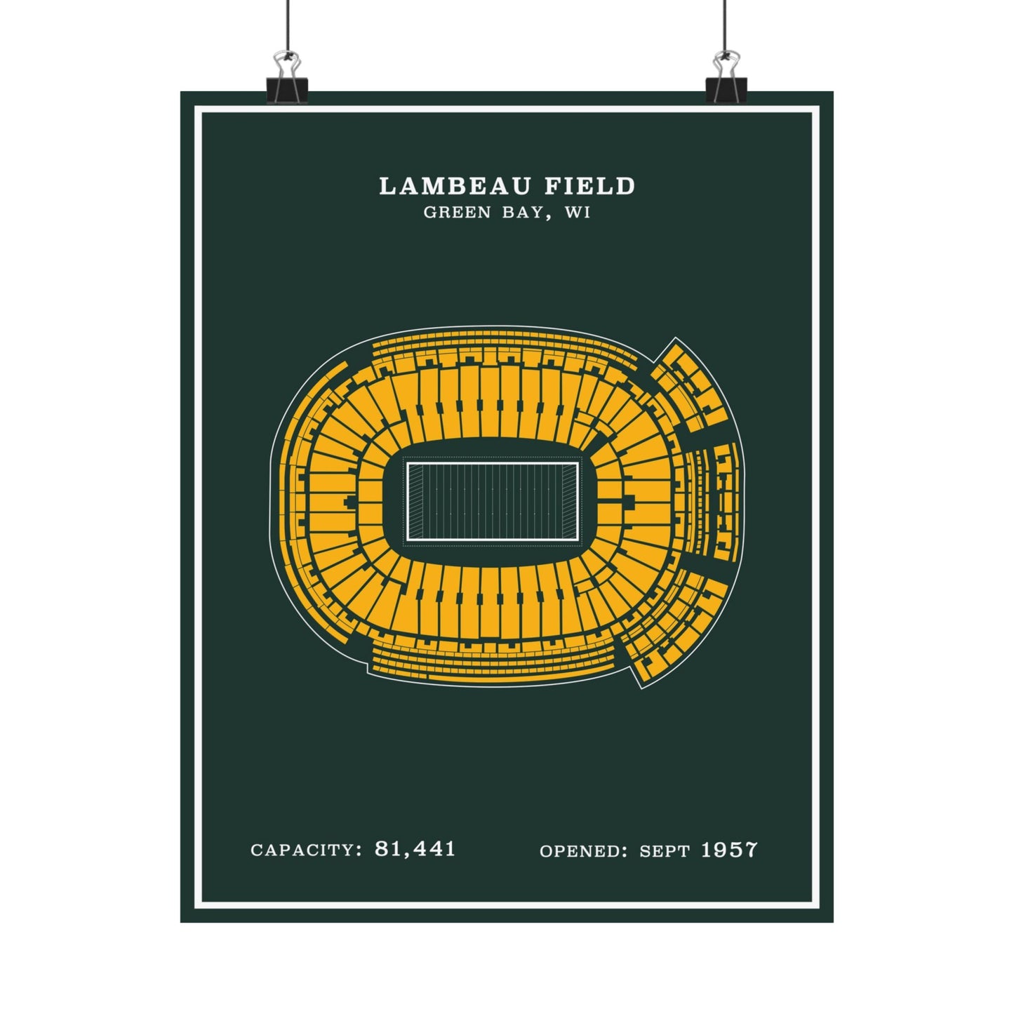 Lambeau Field Poster | Green Modern