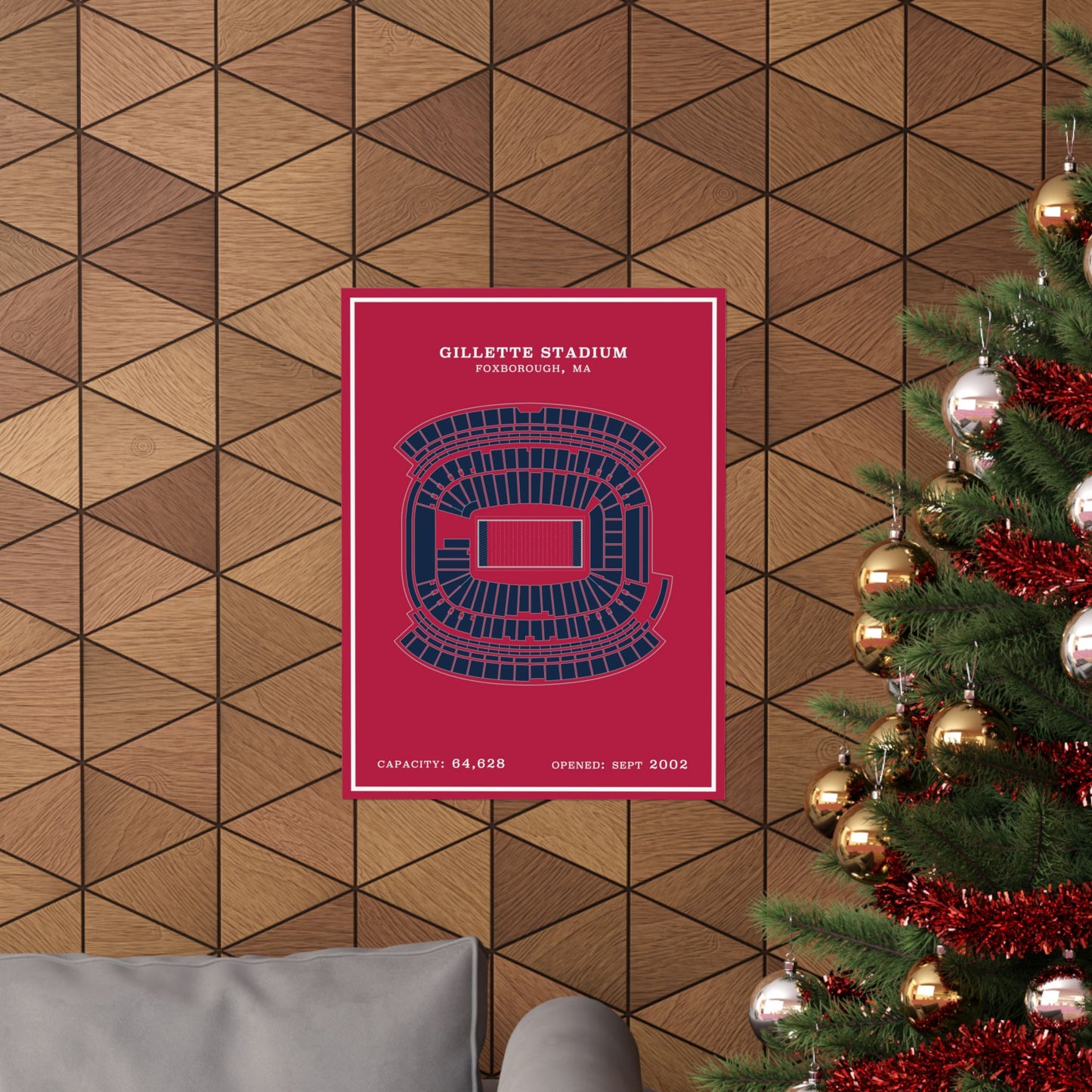 Gillette Stadium Poster | Modern Border