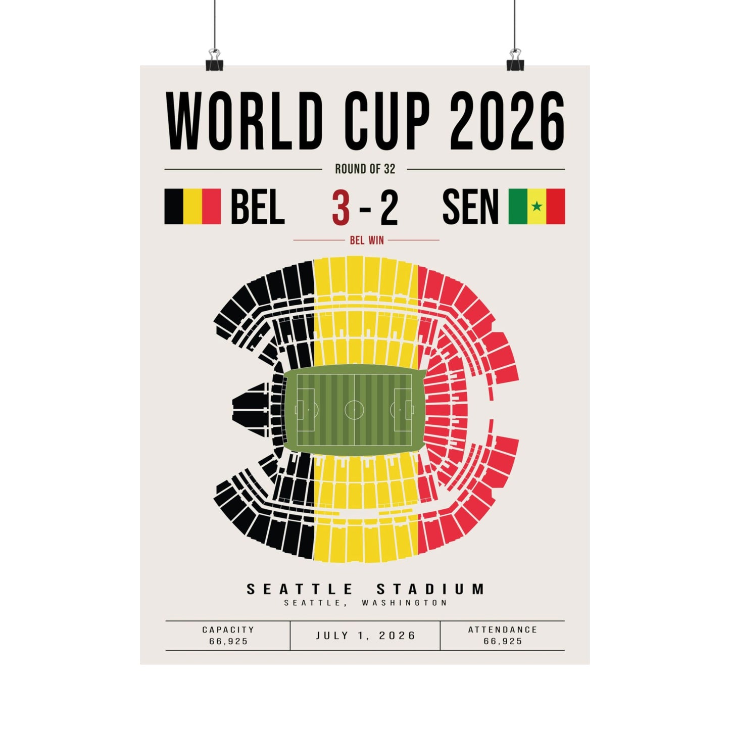 Belgium vs. Senegal World Cup Match Poster