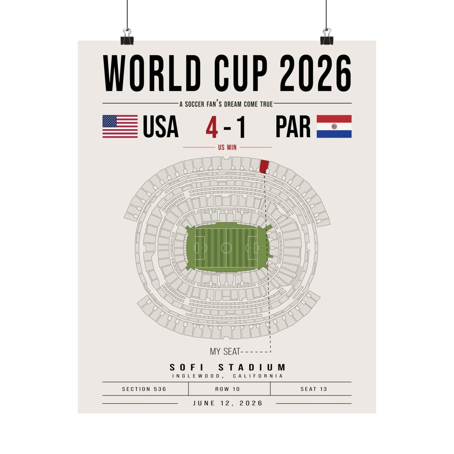 Custom World Cup Soccer Poster