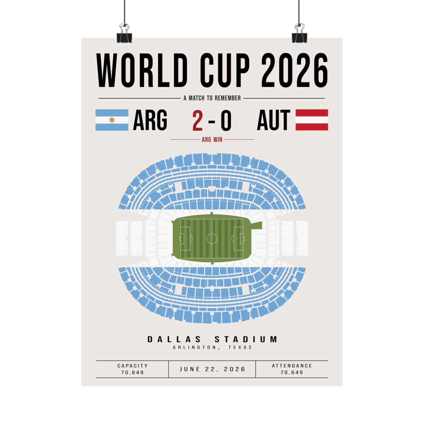 Argentina vs. Austria World Cup Match Poster