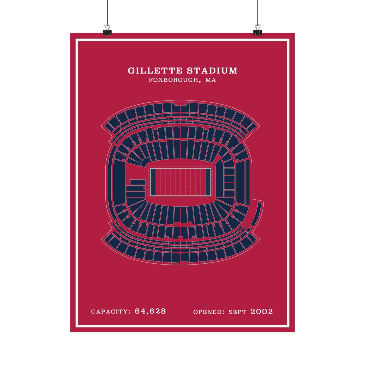 Gillette Stadium Poster | Modern Border