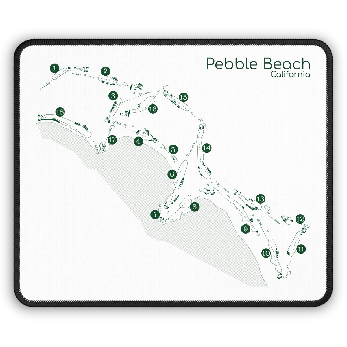 Pebble Beach Golf Course Map Mouse Pad
