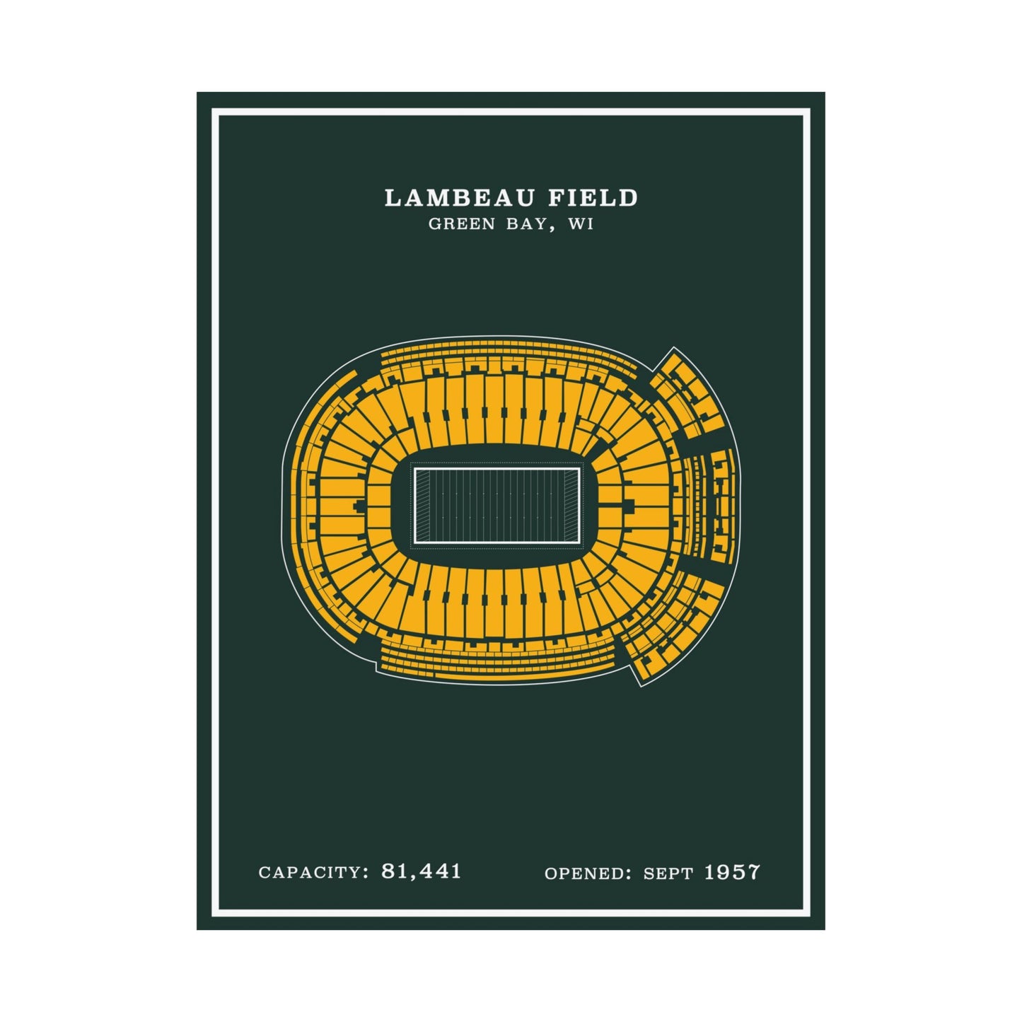 Lambeau Field Poster | Green Modern