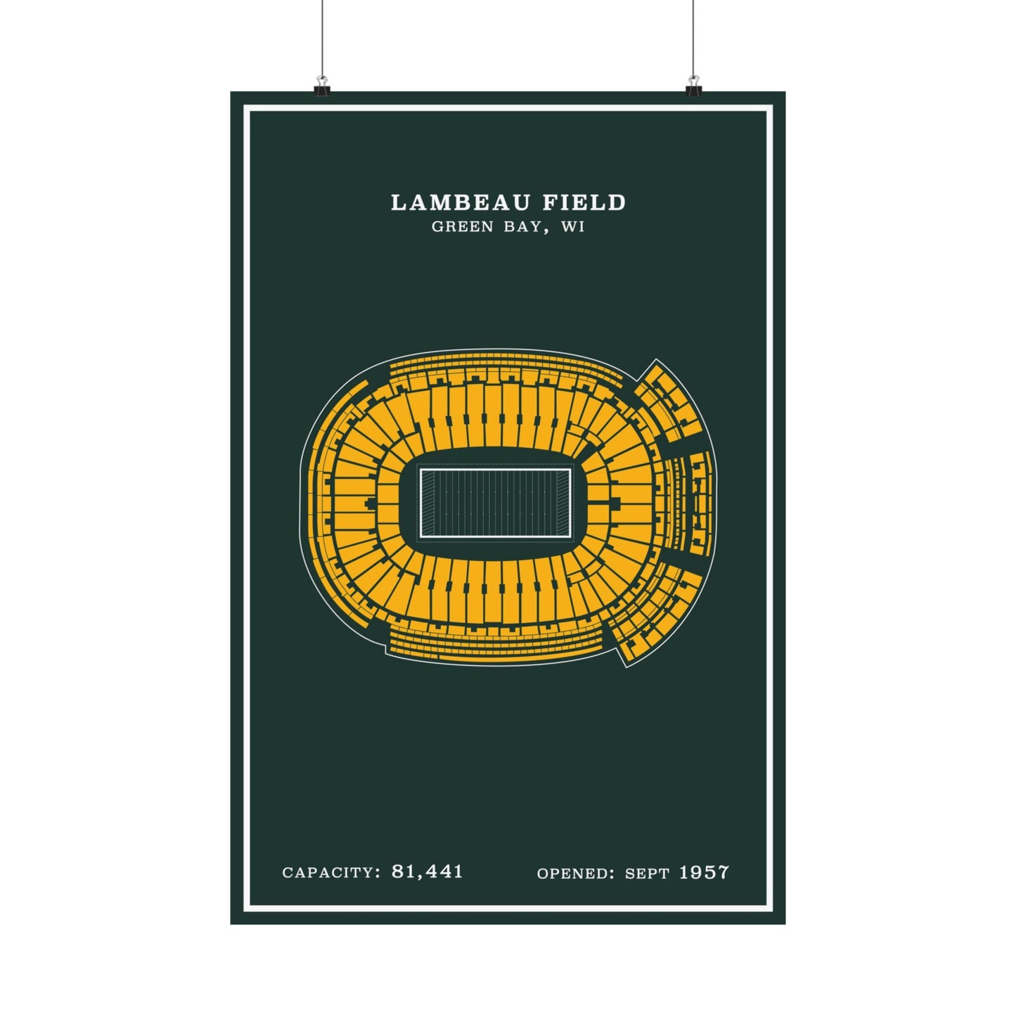 Lambeau Field Poster | Green Modern