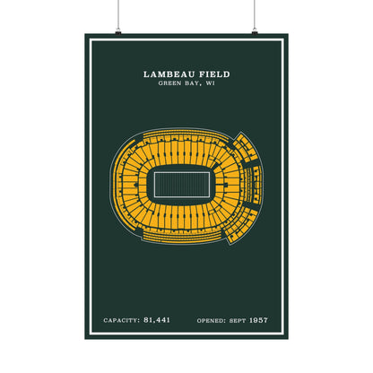Lambeau Field Poster | Green Modern