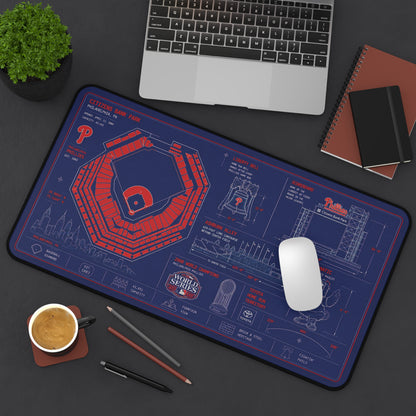 Baseball Stadium Blueprint Desk Mat | Sports Field Diagram Mouse Pad