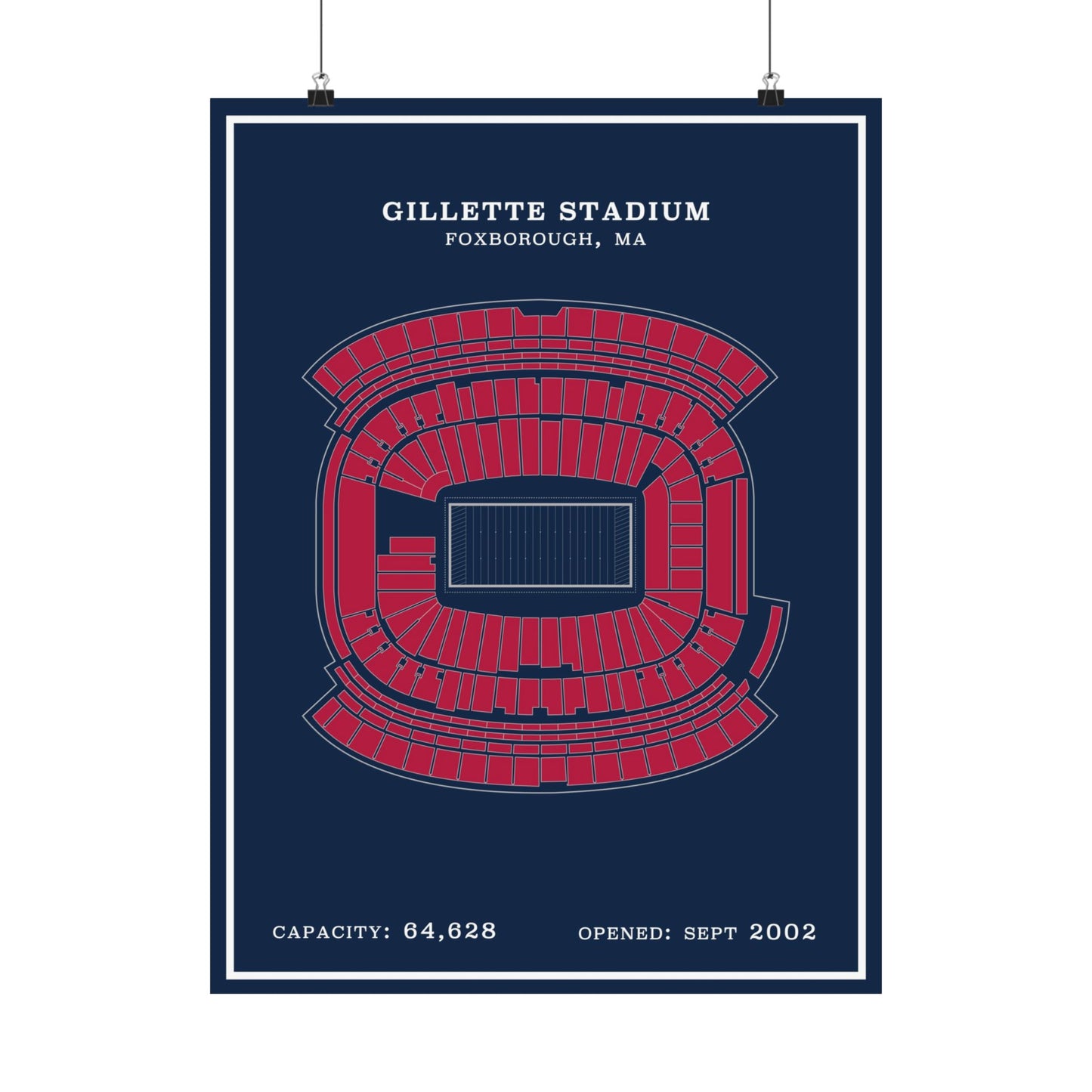 Gillette Stadium Poster | Modern Border