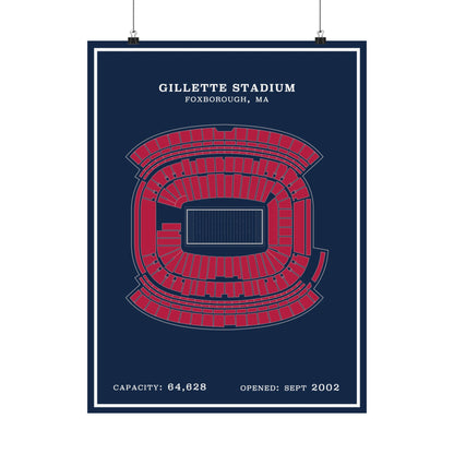 Gillette Stadium Poster | Modern Border