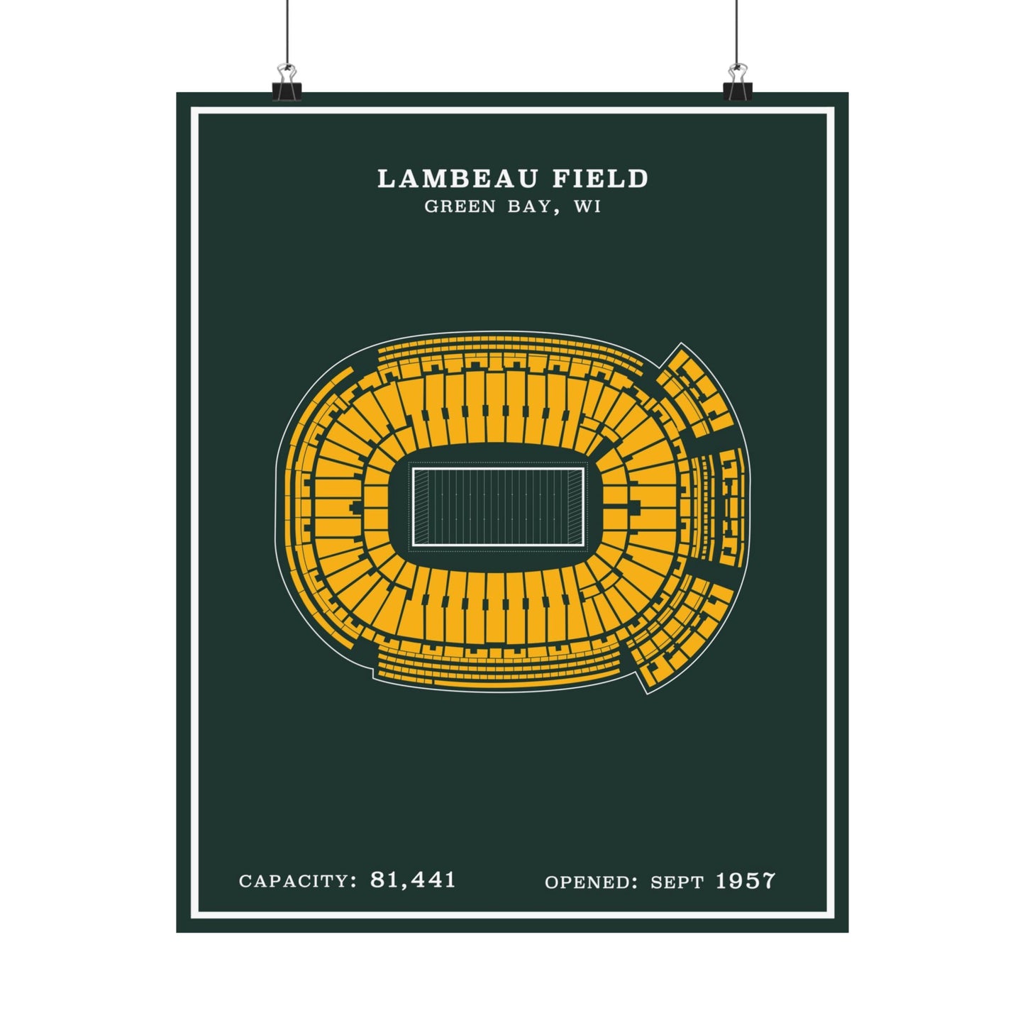 Lambeau Field Poster | Green Modern