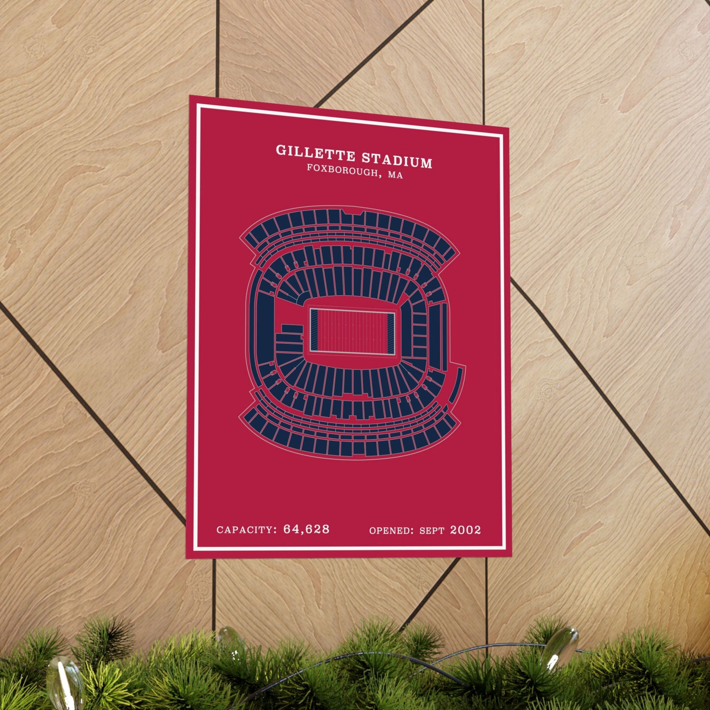 Gillette Stadium Poster | Modern Border