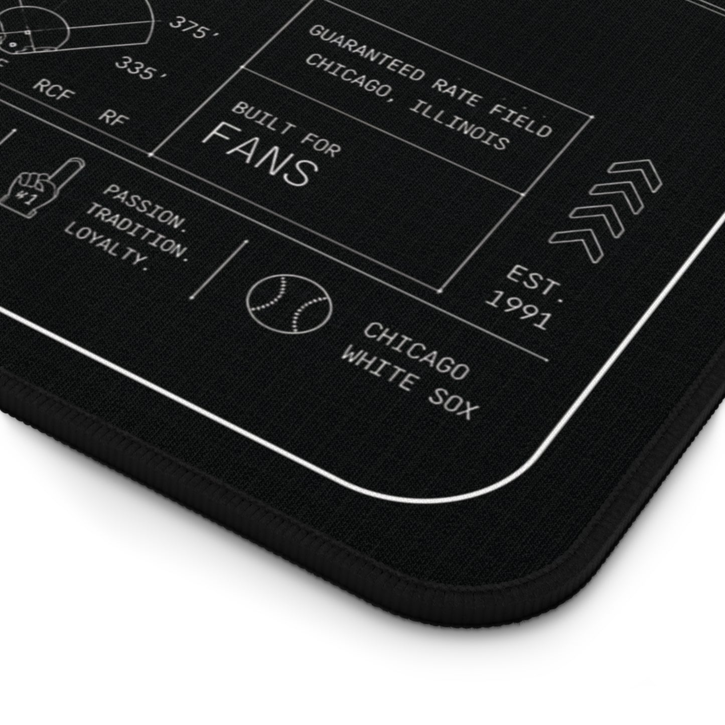 Guaranteed Rate Field Stadium Diagram Desk Mat | Baseball Ballpark Blueprint