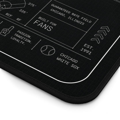 Guaranteed Rate Field Stadium Diagram Desk Mat | Baseball Ballpark Blueprint