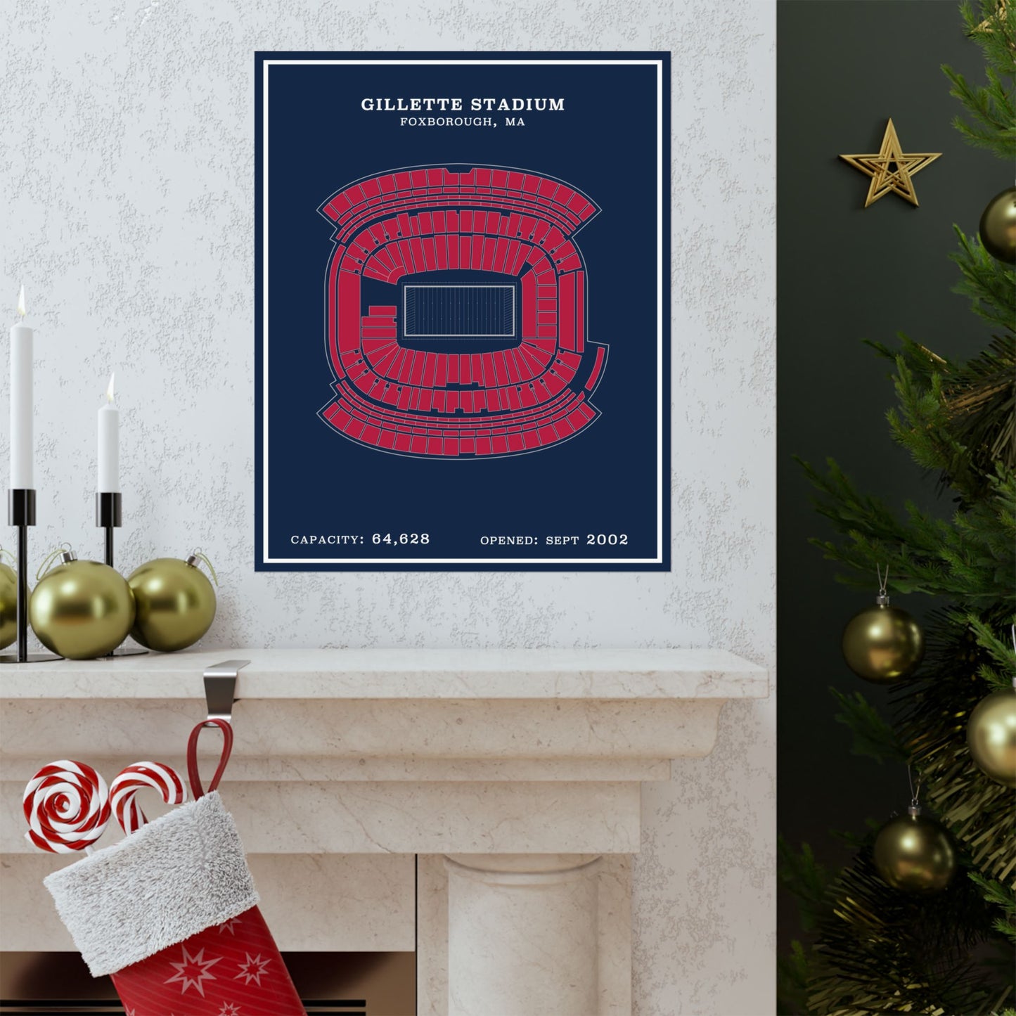 Gillette Stadium Poster | Modern Border