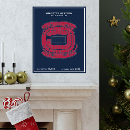Gillette Stadium Poster | Modern Border