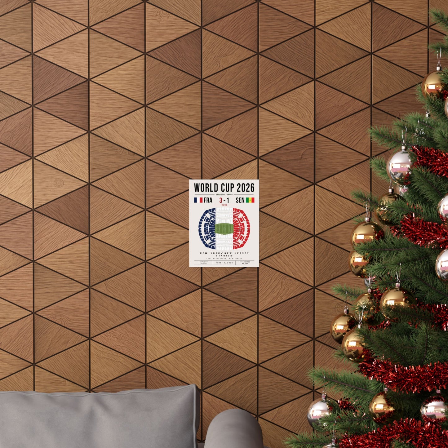 France vs. Senegal World Cup Match Poster – Stadium Seat Map with French Flag