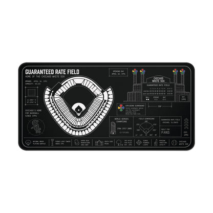 Guaranteed Rate Field Stadium Diagram Desk Mat | Baseball Ballpark Blueprint