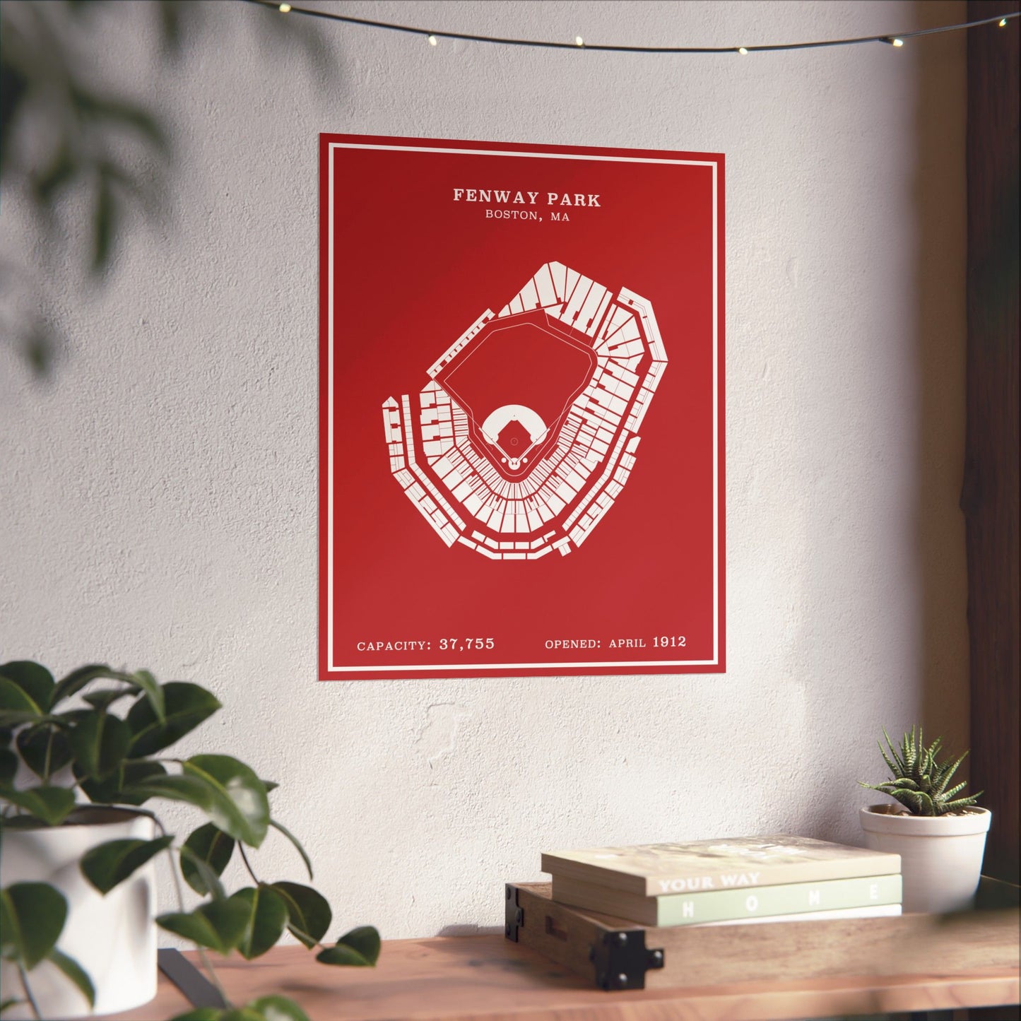 Fenway Park Stadium Poster | Modern Border