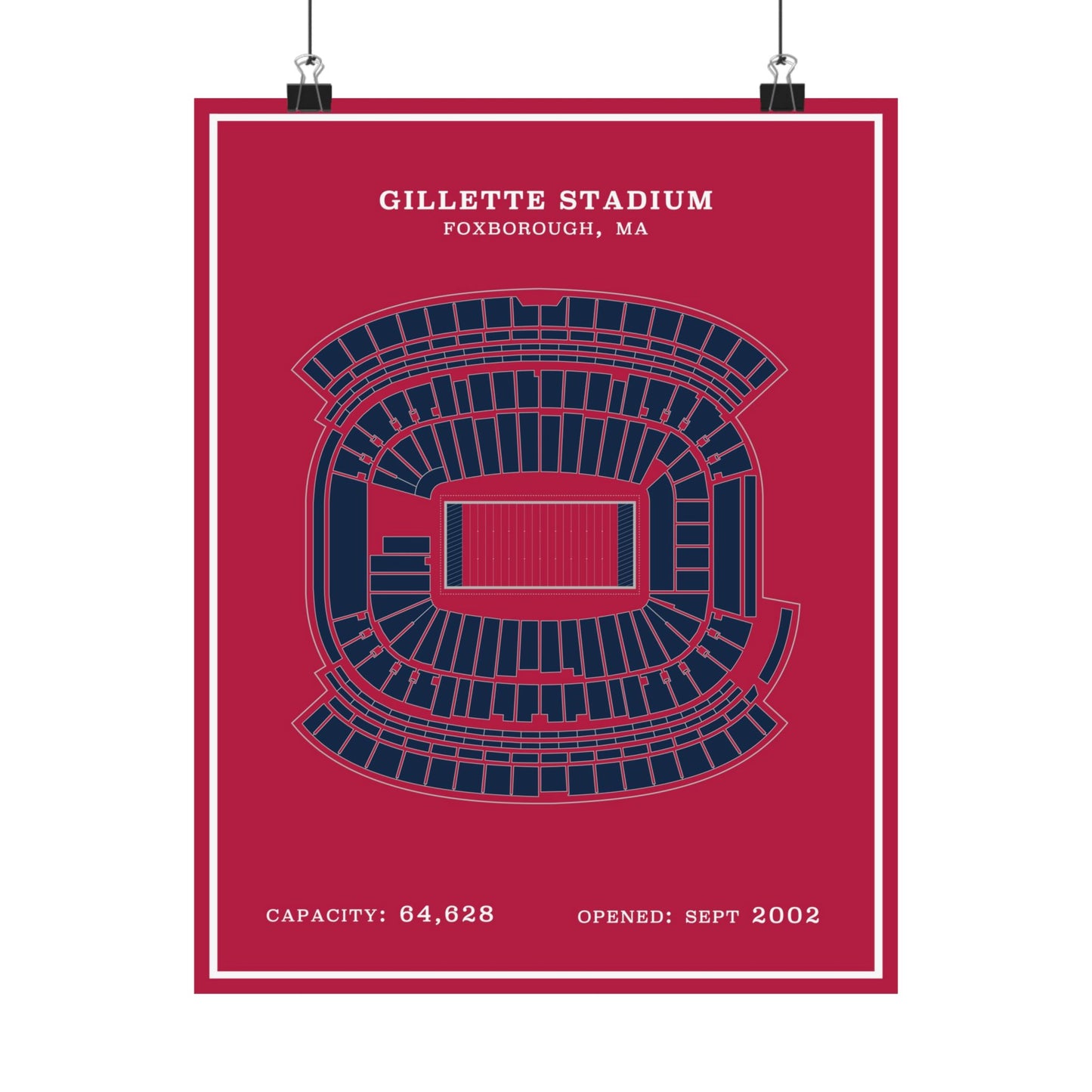 Gillette Stadium Poster | Modern Border