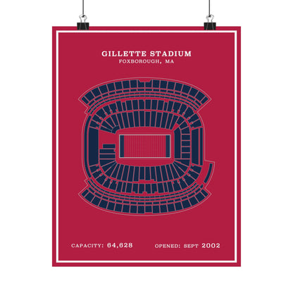 Gillette Stadium Poster | Modern Border