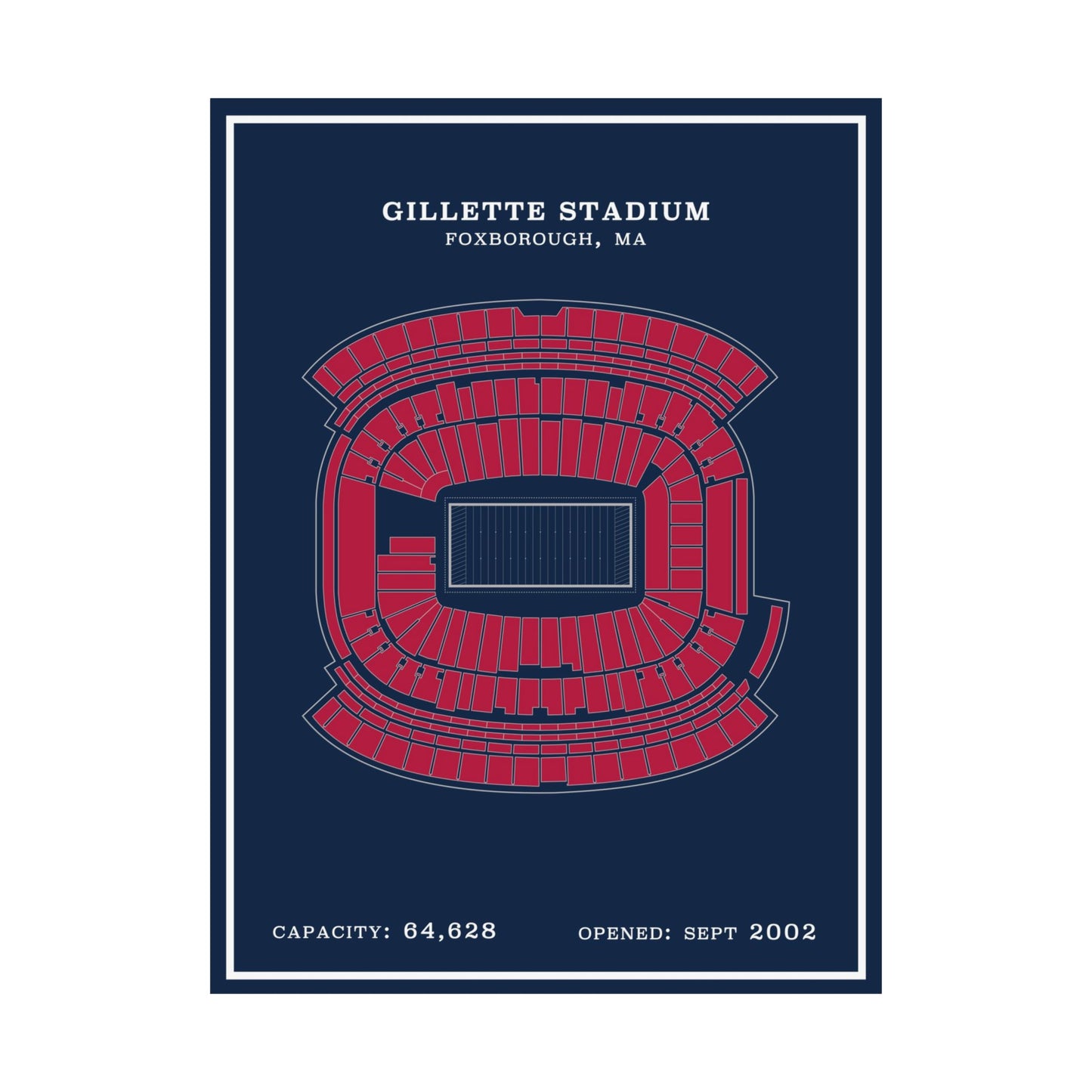 Gillette Stadium Poster | Modern Border