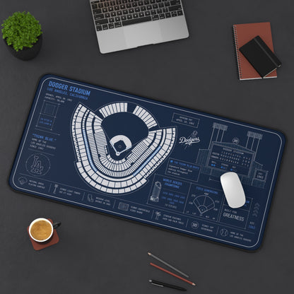 Dodger Stadium Blueprint Desk Mat | Baseball Stadium Layout Mouse Pad