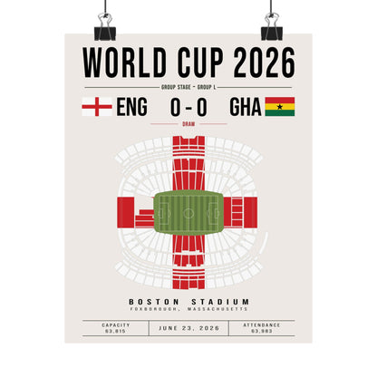 England vs. Ghana World Cup Soccer Poster | ENG Flag Wall Art