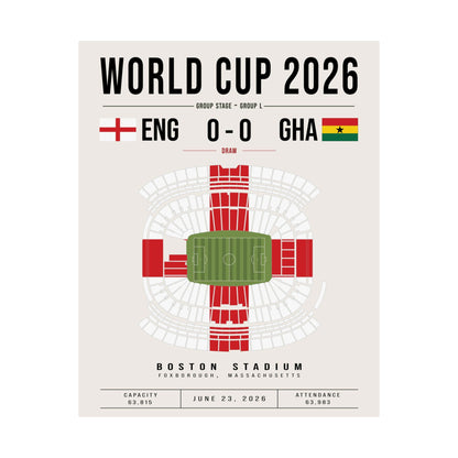 England vs. Ghana World Cup Soccer Poster | ENG Flag Wall Art