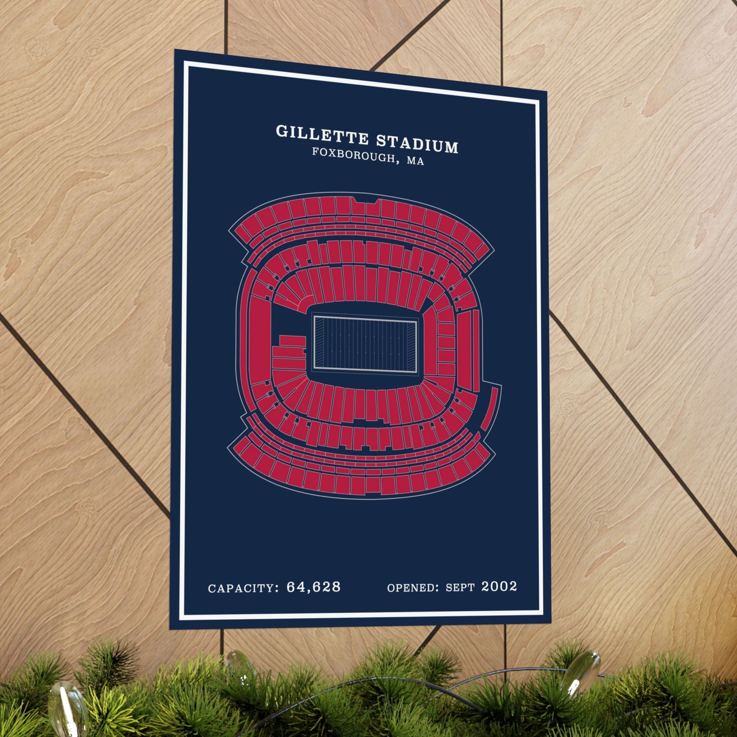 Gillette Stadium Poster | Modern Border