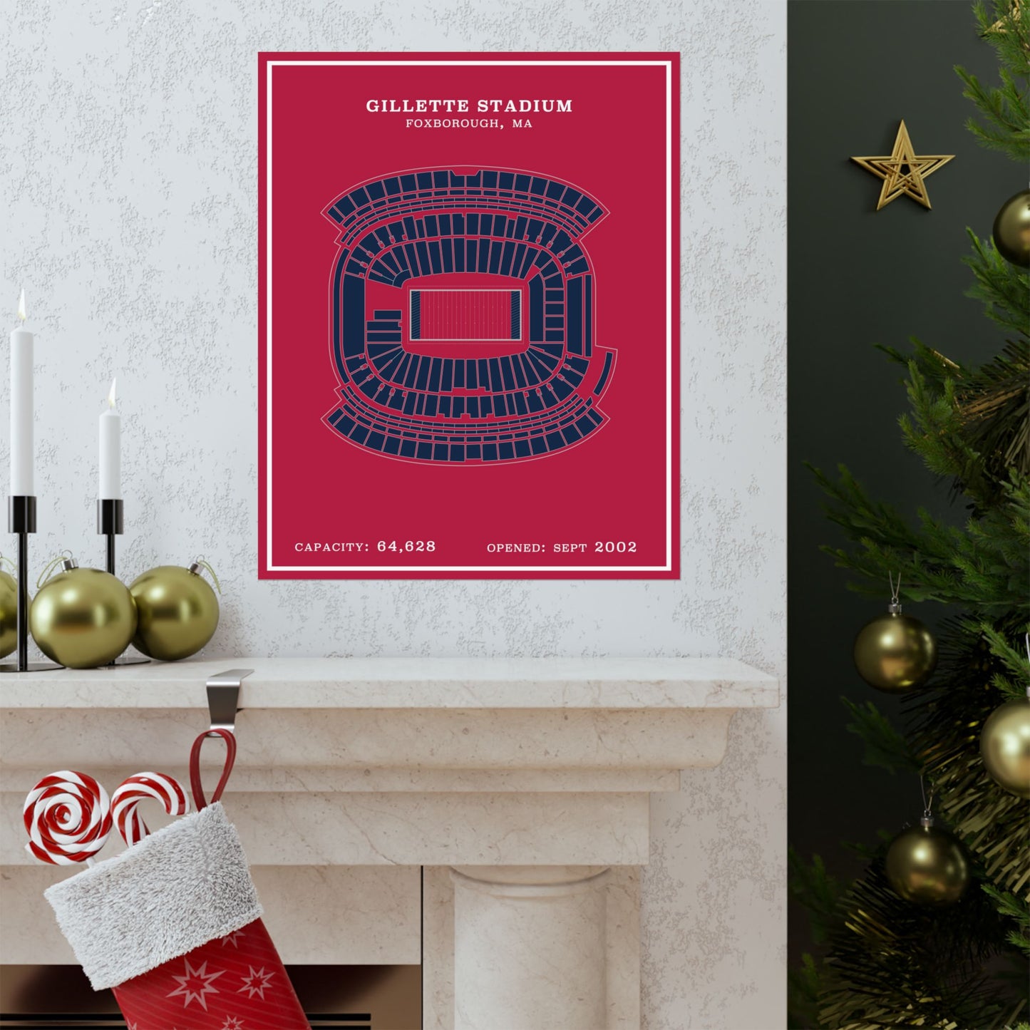 Gillette Stadium Poster | Modern Border