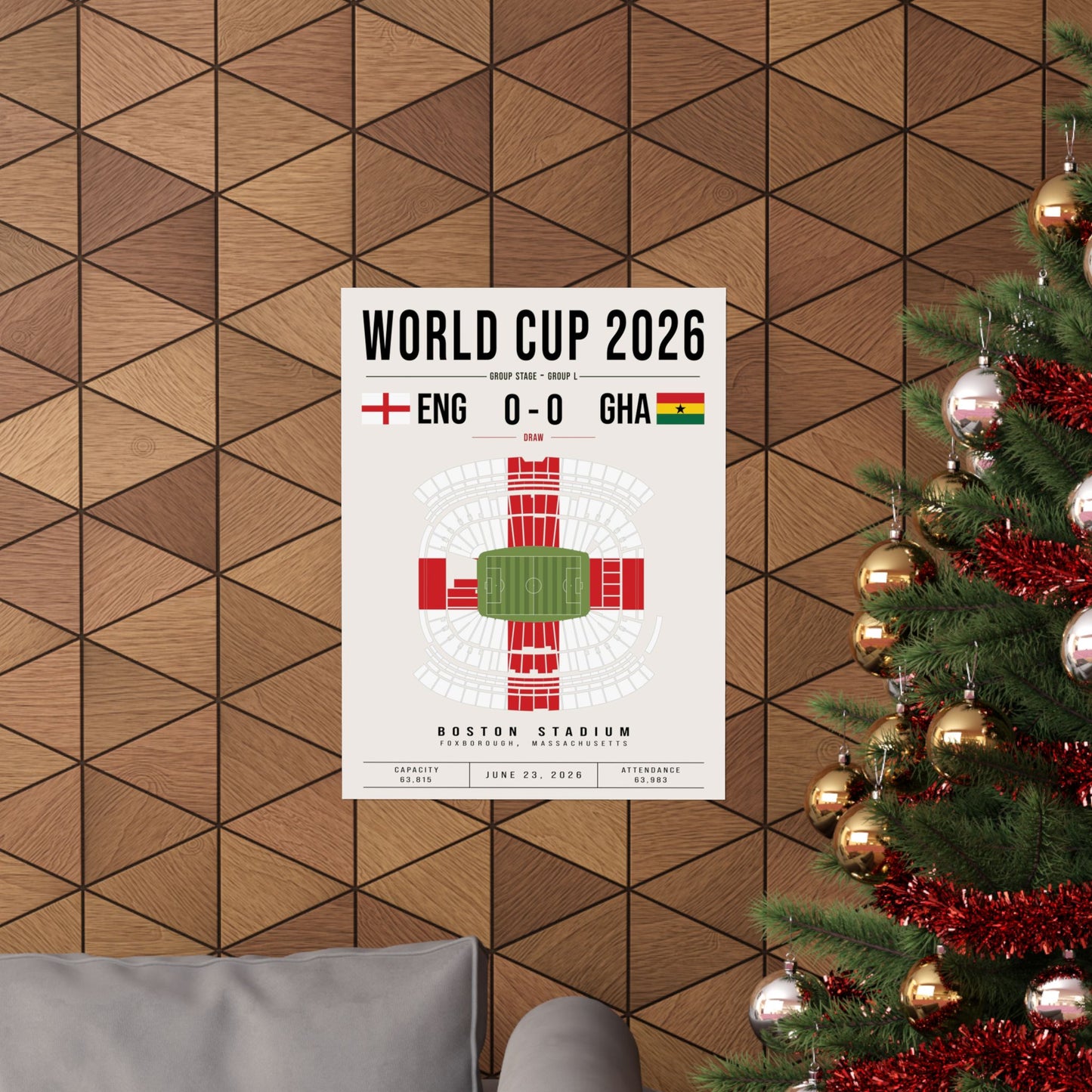 England vs. Ghana World Cup Soccer Poster | ENG Flag Wall Art