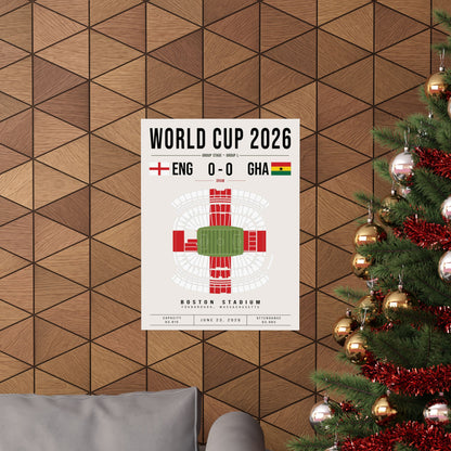 England vs. Ghana World Cup Soccer Poster | ENG Flag Wall Art