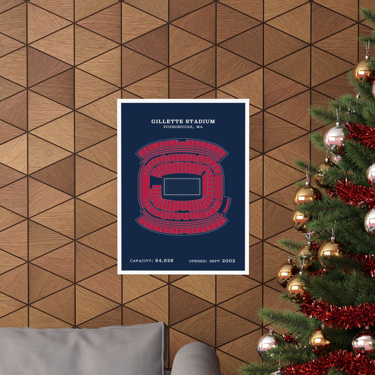 Gillette Stadium Poster | Classic Border