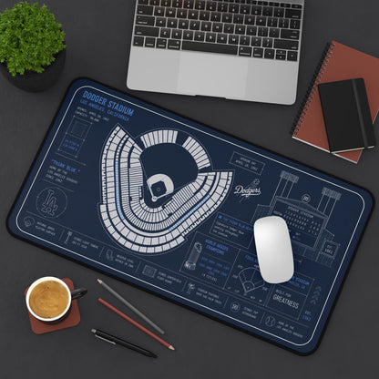 Dodger Stadium Blueprint Desk Mat | Baseball Stadium Layout Mouse Pad