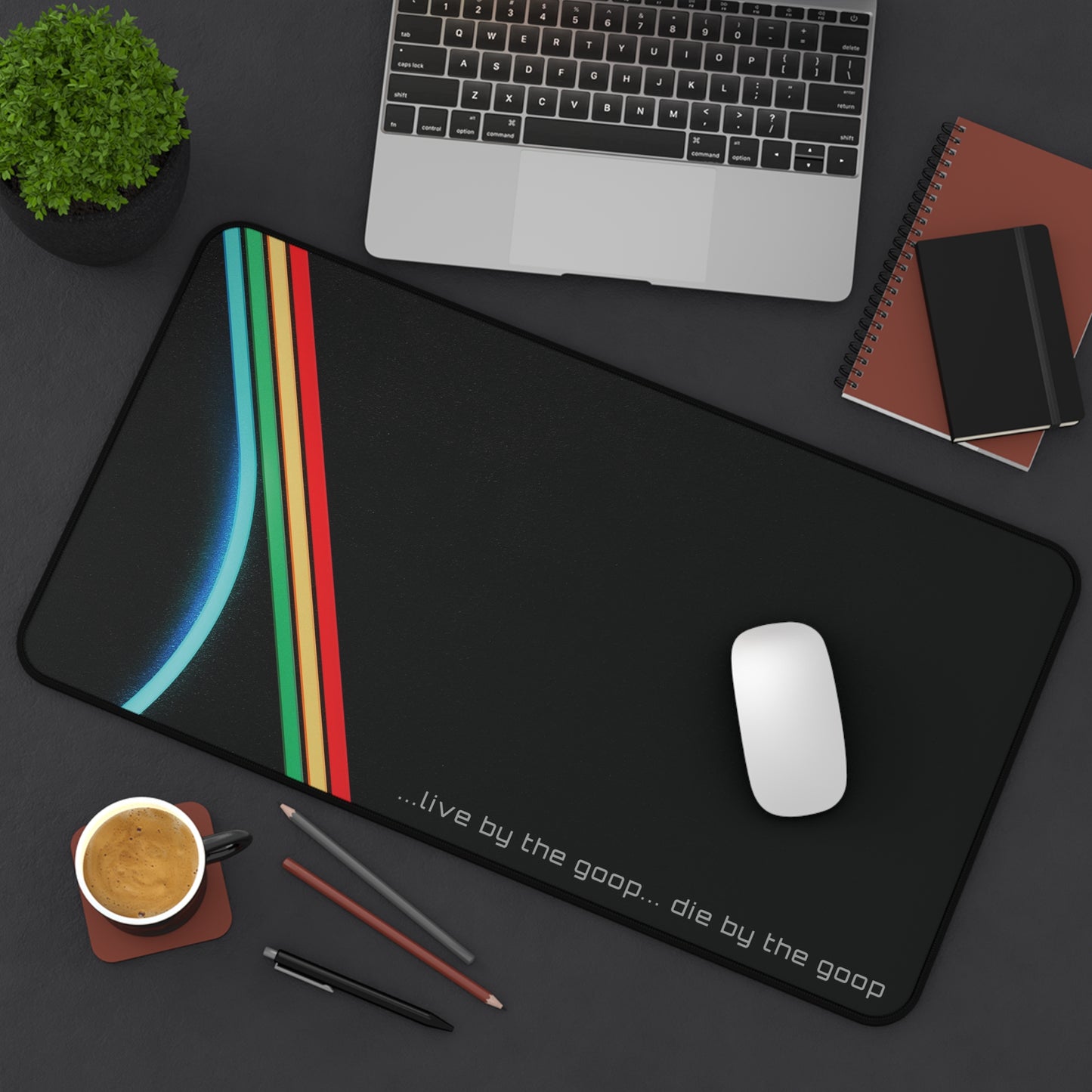 Live by the Goop Desk Mat | ARC Raiders Neon Minimalist Sci‑Fi Gaming Mouse Pad
