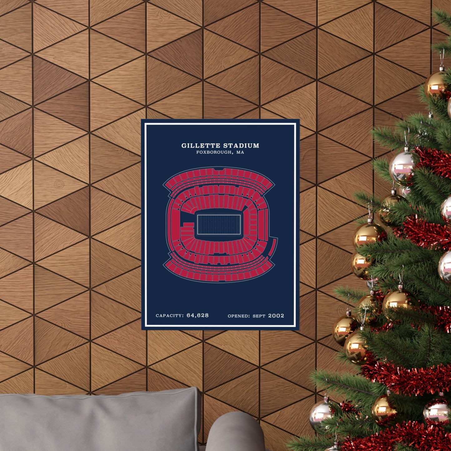 Gillette Stadium Poster | Modern Border