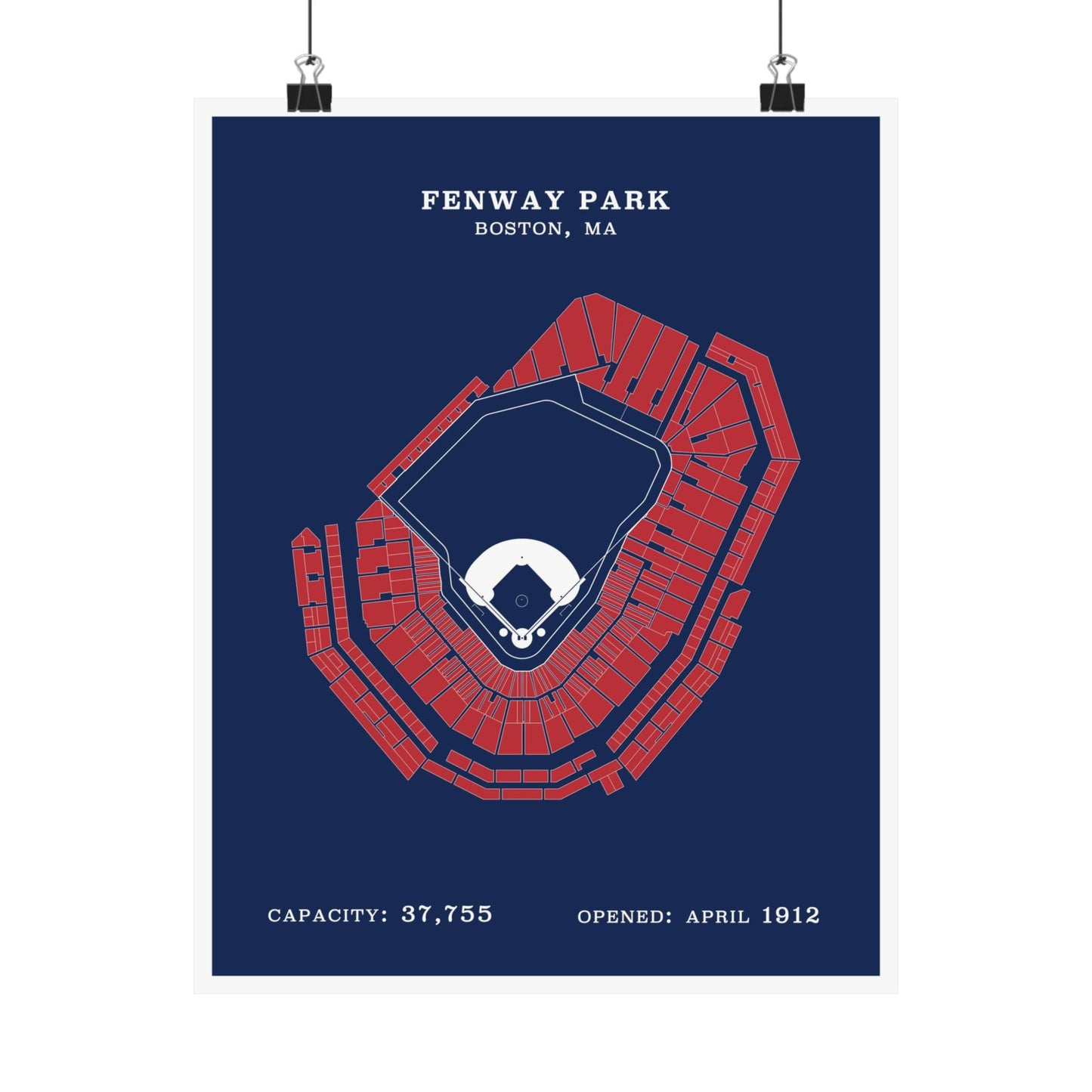 Fenway Park Stadium Poster | Classic Border