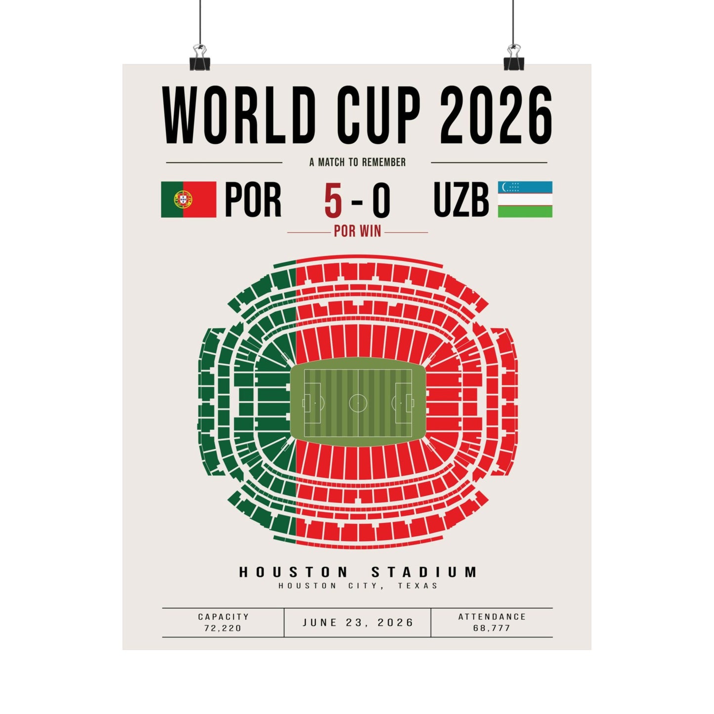 Portugal vs. Uzbekistan World Cup Match Poster