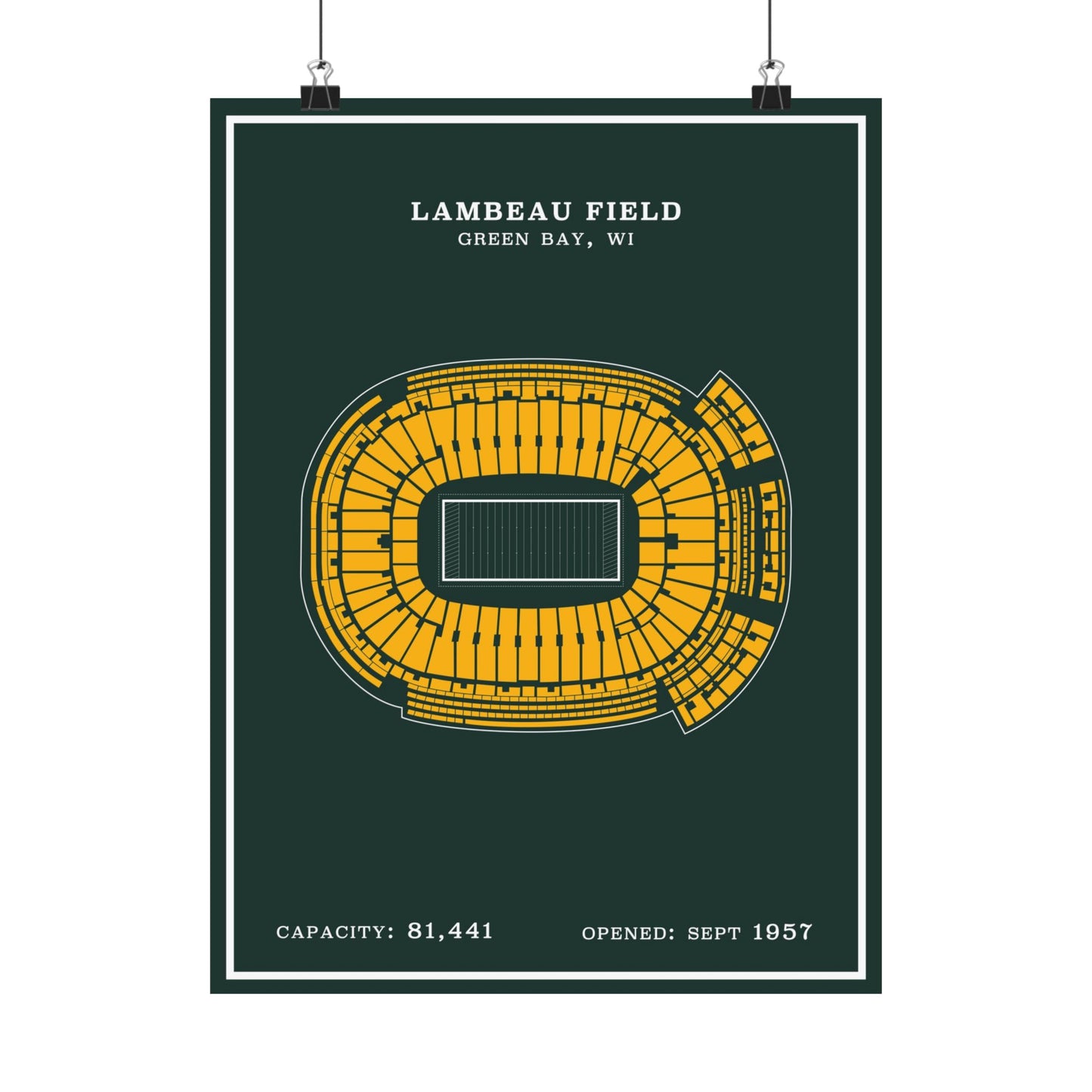 Lambeau Field Poster | Green Modern