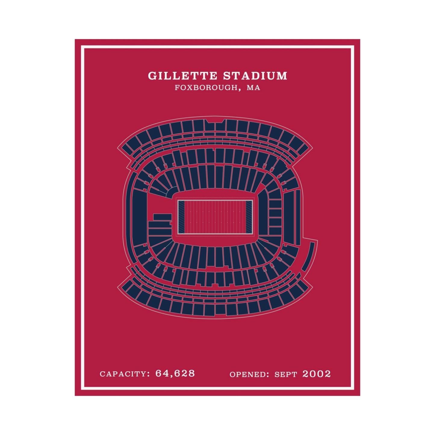 Gillette Stadium Poster | Modern Border