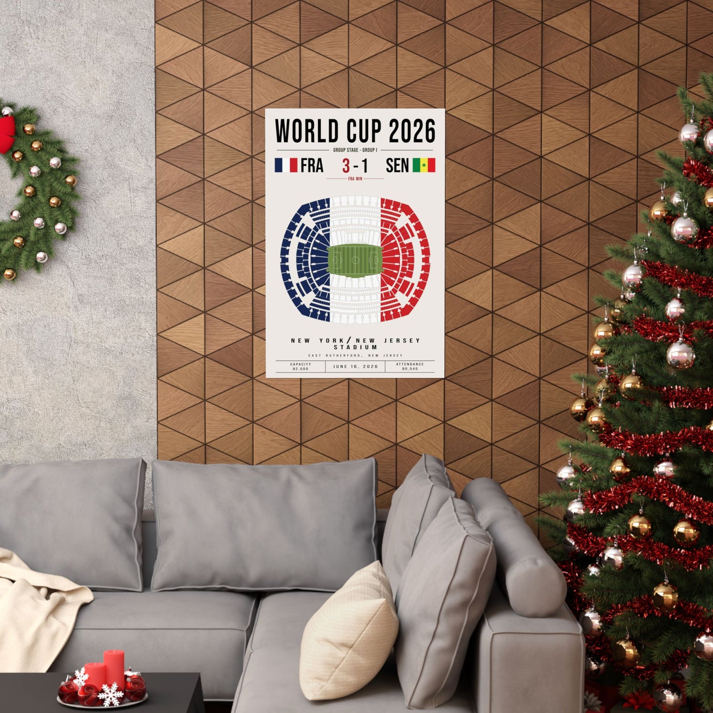 France vs. Senegal World Cup Match Poster – Stadium Seat Map with French Flag